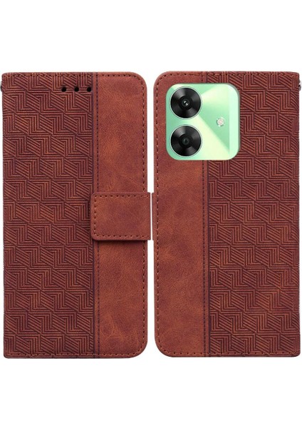 Realme C61 Flip Folio Cüzdan Kapak Premium Pu Deri Için Flip Case (Yurt Dışından)