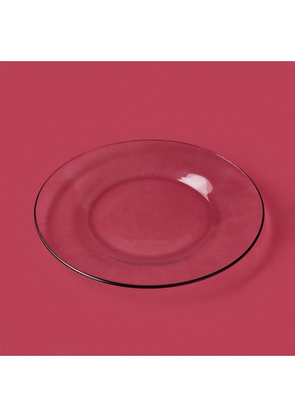 Pure Siyah Rimli 4'lü Pasta Tabak Seti - Şeffaf / Siyah - 19 cm