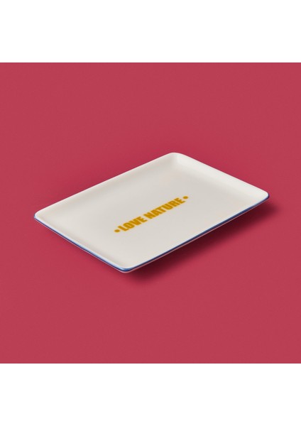 Kitchen Love Nature Servis Tabağı - Sarı / Mavi - 13X18 cm modelleri