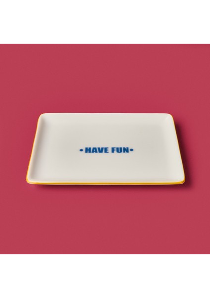 Kitchen Have Fun Servis Tabağı - Sarı / Mavi - 13X18 cm