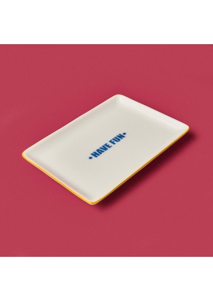 Kitchen Have Fun Servis Tabağı - Sarı / Mavi - 13X18 cm modelleri