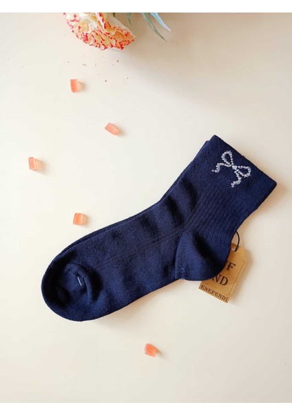 2 Çift Taşlı Kurdele Desenli Dikişsiz Rahat Hediyelik Kokulu Pembe ve Lacivert 36-40 modelleri