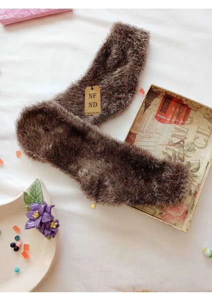 2 Çift Tüylü Kışlık Termal Patik Dikişsiz Çorap Erkek Kadın Ev-Parti Çorabı Sarı Kahverengi 36-41. fırsatları