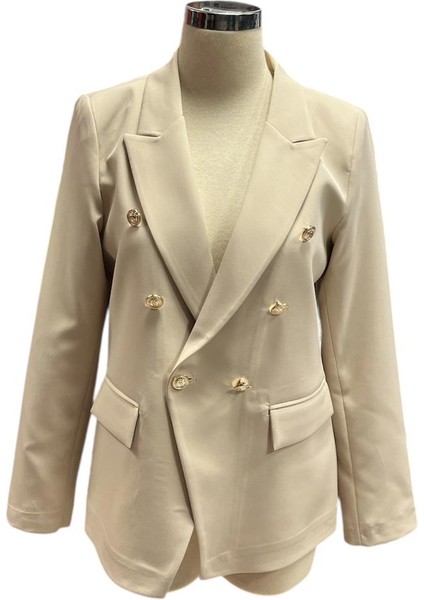 Bej Renk Blazer Kadın Ceket