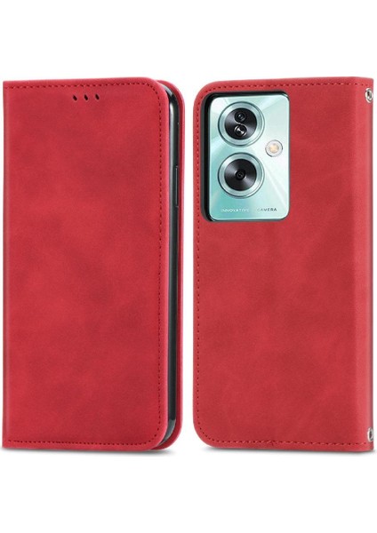 Oppo A2 5g Için Flip Case Deri Kılıf Darbeye Cüzdan Kapak Çevirin Basit (Yurt Dışından)
