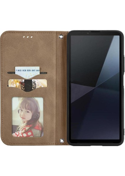 Sony Xperia 10 Vı Için Flip Case Cüzdan Basit Iş Deri Kılıf Flip (Yurt Dışından) modelleri
