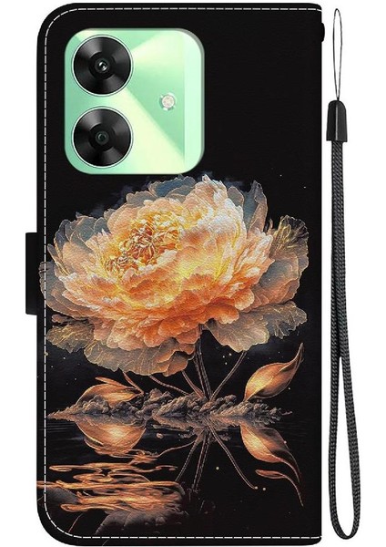 Realme C61 Pu Deri Cüzdan Kart Yuvaları Manyetik Kapatma Çiçek Için Kılıf (Yurt Dışından)