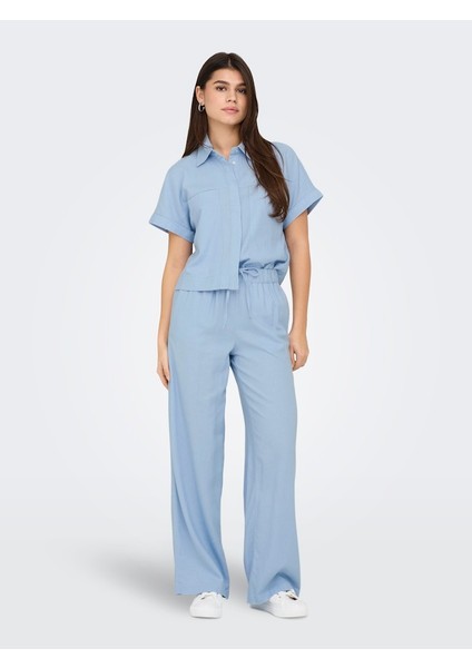 Onlcaro S/s Lınen Bl Boxy Shırt cc Pnt 15338744
