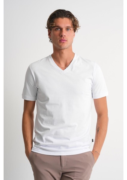 Alexandergardı V Yaka Basic T-Shirt