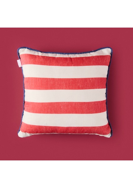 Soft Nautical Fun Çizgili Kırlent - Lacivert / Kırmızı - 40X40 cm fırsatları