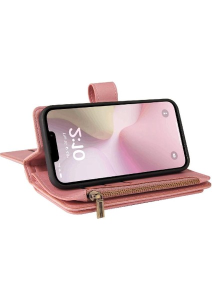 Kart Yuvası Standı Pu ile IPhone Se4 Fermuar Poket Için Cüzdan Telefon Kılıfı (Yurt Dışından)