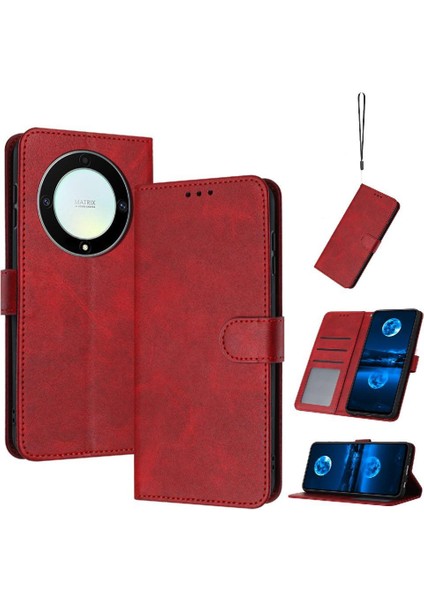 Kart Yuvası Kickstand Pu Deri ile Onur X9B Saf Renk Için Flip Case (Yurt Dışından)