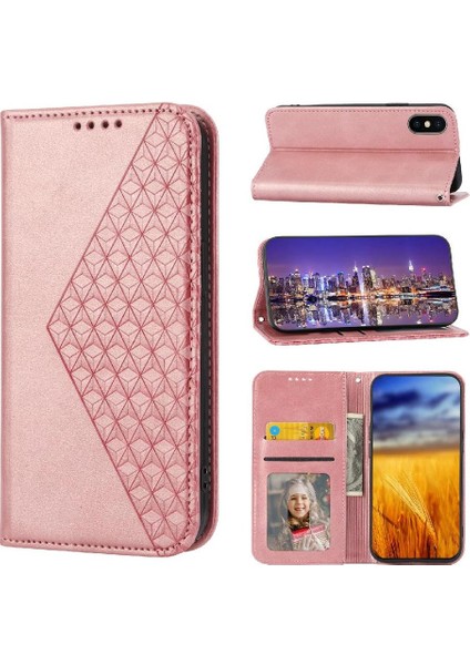 IPhone Xs Max Günlük Kullanım Için Flip Case Standı Eşkenar Dörtgen Şekli Cüzdan El Kayışı (Yurt Dışından) fırsatları
