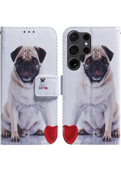 Samsung Galaxy S22 Ultra Cüzdan Boyalı Pu Deri Kart Için Flip Case (Yurt Dışından)