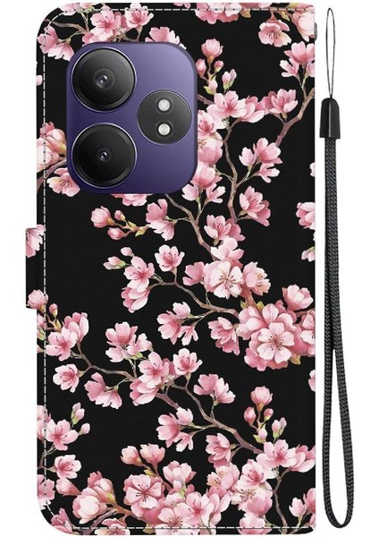 Realme Gt Neo6 Se Kelebek Çiçek Boyalı Cüzdan Pu Deri Kart (Yurt Dışından)