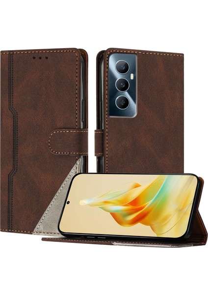Realme C65 Cüzdan Kılıfı Pu Deri Kart Kılıfı ile Uyumludur El Standı Özelliği (Yurt Dışından)