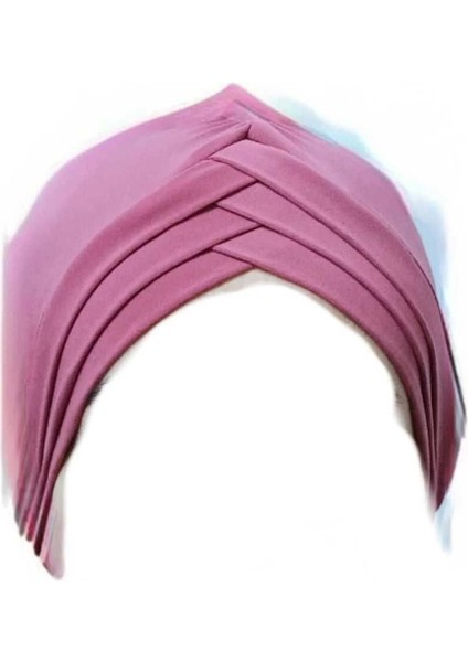 Üçbantlı Bone Hijab Tesettür Yarım Bone Şık Hazır Çapraz Türban Dış Bone Leylak Sandy Kumaş