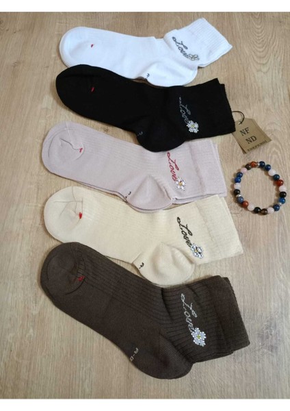 Taşlı Love Çiçek Desenli Kokulu Likralı Kısakonç Çorap Dikişsiz Pamuklu Kadın Siyah Çorabı 36-40 modelleri