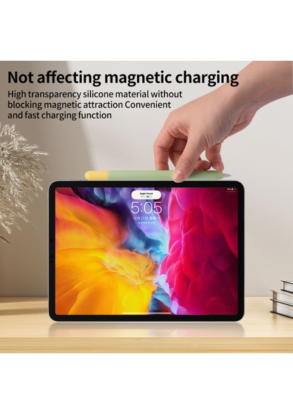 Apple Pencil (Usb-C) Için 2 Uç Kapağına Sahip Silikon Kılıf, Düşmeye Karşı Dayanıklı Kalem Koruyucu Kılıf-Matcha Yeşili (Yurt Dışından)