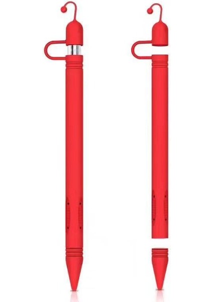 Apple Pencil Için Esnek Silikon Tutucu Kılıf Kılıfı-Kırmızı (Yurt Dışından)