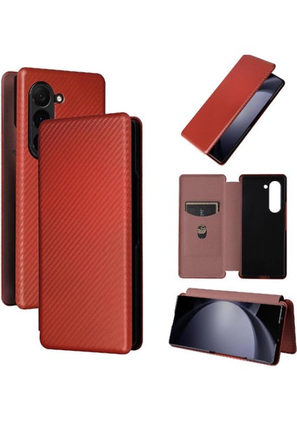 Samsung Galaxy Z Için Flip Case Kart Tutucu Kickstand Fiber ile 6 5g Kat (Yurt Dışından)