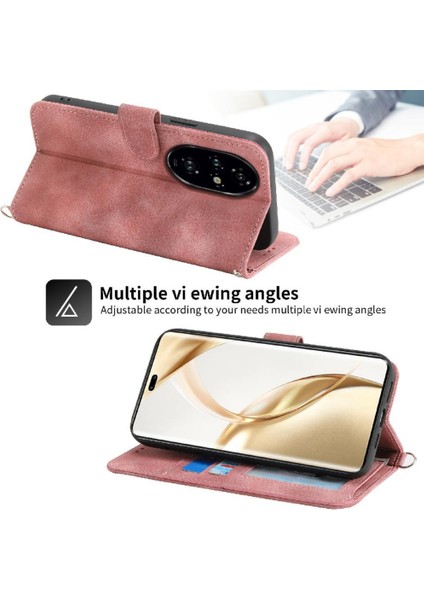Onur Için Flip Case 200 Pro Çoklu Kredi Kartı Yuvaları Bileklik Kabartmalı (Yurt Dışından)