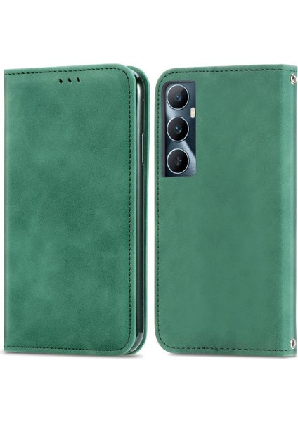 Realme C65 Cüzdan Flip Kapak Için Flip Case Basit Iş Darbeye (Yurt Dışından)