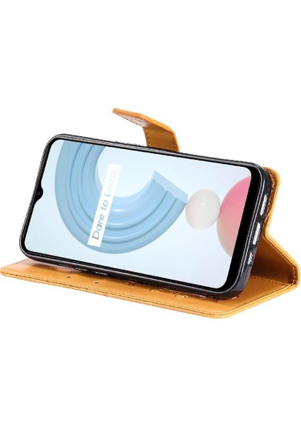 Kart Yuvası Standı ile Realme C21Y Flip Kickstand Pu Deri Için Flip Case (Yurt Dışından) indirimleri