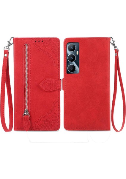 Realme C65 Cüzdan Çok Renkli Çoklu Kart Yuvası Iş Çevirme Için Flip Case (Yurt Dışından)