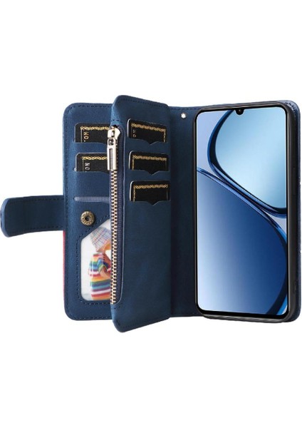 Realme C61 Fermuar Cüzdan Tarzı Kickstand Koruyucu Dokuz Kart (Yurt Dışından) fırsatları