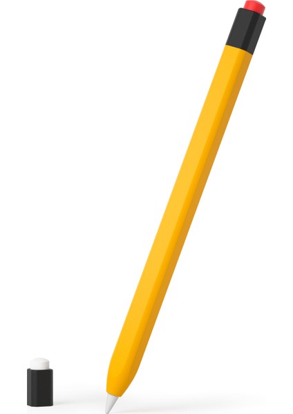 Apple Pencil (1. Nesil) Koruyucu Kılıf Çizilmeye Dayanıklı Silikon Stylus Kalem Kılıfı-Sarı (Yurt Dışından)