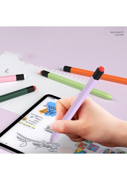 Apple Pencil (1. Nesil) Koruyucu Kılıf Çizilmeye Dayanıklı Silikon Stylus Kalem Kılıfı-Sarı (Yurt Dışından)
