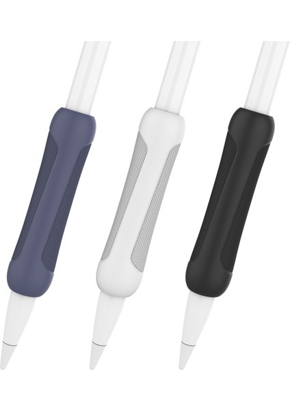 Apple Pencil Pro/kalem (1. Nesil)/(2. Nesil) Stylus Kalem Kılıfı Tutacağı Için 3 Adet Silikon Kılıf-Siyah+Mavi+Beyaz (Yurt Dışından)
