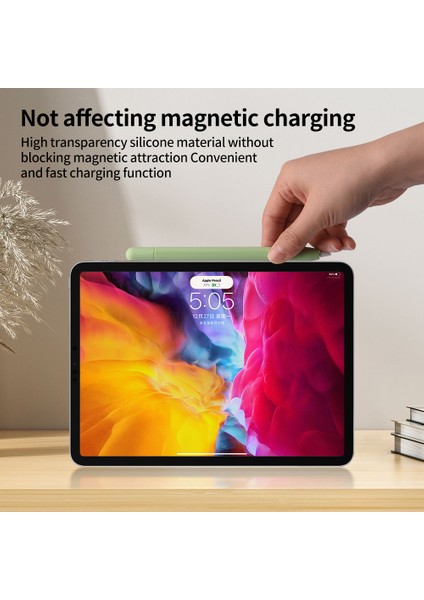 Apple Pencil (Usb-C) Silikon Kılıf Düşme Önleyici Kalem Koruyucu Kılıf ve Uç Kapağı-Matcha Yeşili (Yurt Dışından)