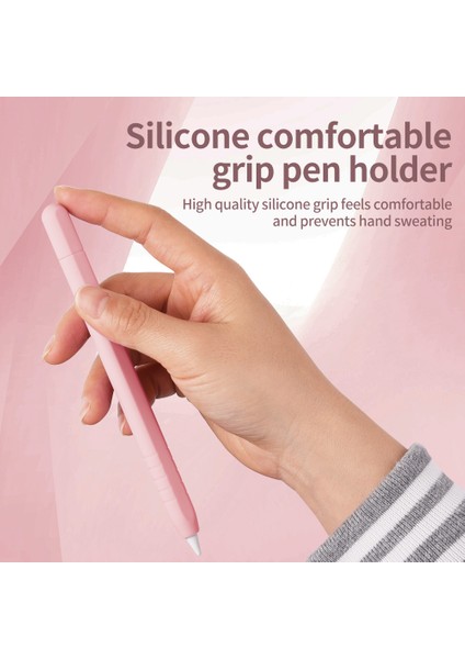Apple Pencil (Usb-C) Silikon Kılıf Düşme Önleyici Kalem Koruyucu Kılıf ve Uç Kapağı-Matcha Yeşili (Yurt Dışından)