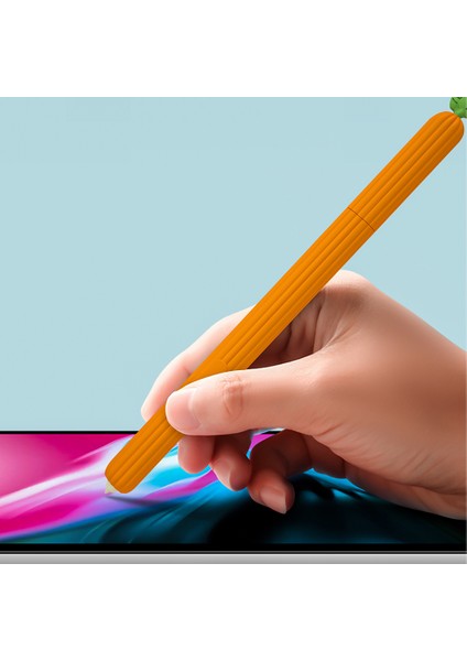 Taşınabilir Yumuşak Silikon Kılıf Samsung Galaxy Tab S6 SM-T860 (WI-FI)/SM-T865 (Lte), Havuç Şekilli Kalem Kılıfı Kaymaz Pürüzsüz Kavrama Aksesuarları-Mor (Yurt Dışından) fırsatları