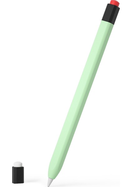 Apple Pencil (1. Nesil) Koruyucu Kılıf Çizilmeye Dayanıklı Silikon Stylus Kalem Kılıfı-Yeşil (Yurt Dışından)