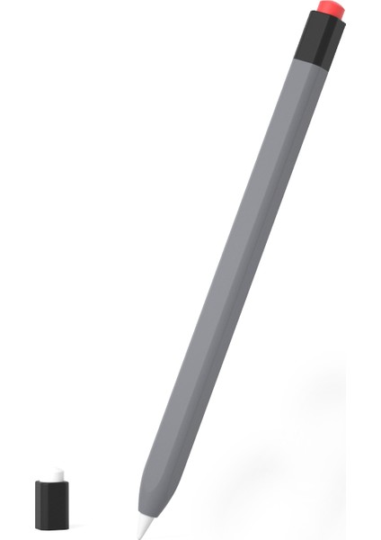 Apple Pencil (1. Nesil) Koruyucu Kılıf Çizilmeye Dayanıklı Silikon Stylus Kalem Kılıfı-Gri (Yurt Dışından)