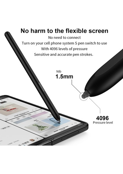 Samsung Galaxy Z Fold3 5g/fold4 5g Elektromanyetik Kalem Hassas Dokunmatik Kalem (Yurt Dışından)