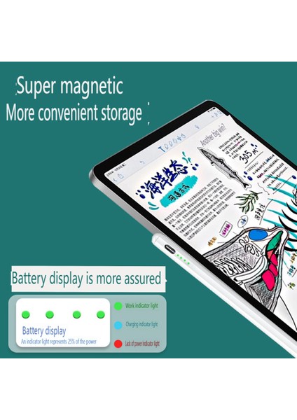 314 Kapasitif Stylus Kalem iPad Avuç Içi Reddetme Manyetik Bağlantı Tablet Çizim Kalemi (Yurt Dışından) modelleri