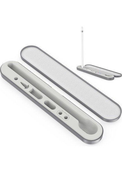 Stoyobe Apple Pencil 1./2. Nesil Taşıma Çantası Manyetik Kapatma Kalem Saklama Kutusu-Gri (Yurt Dışından)