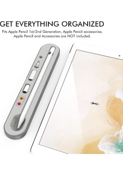 Stoyobe Apple Pencil 1./2. Nesil Taşıma Çantası Manyetik Kapatma Kalem Saklama Kutusu-Gri (Yurt Dışından)