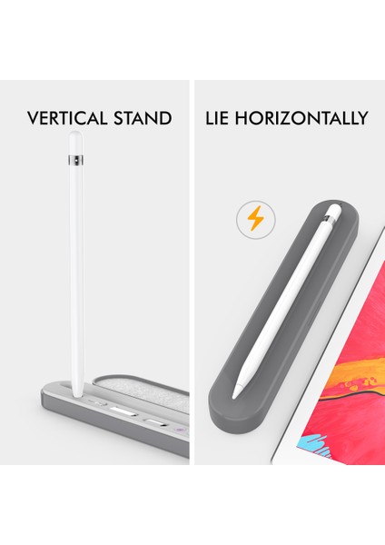 Stoyobe Apple Pencil 1./2. Nesil Taşıma Çantası Manyetik Kapatma Kalem Saklama Kutusu-Gri (Yurt Dışından)