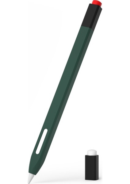 Apple Pencil Pro/pencil (2. Nesil) Stylus Kalem Kapağı Toz Önleyici Silikon Kılıf-Siyahımsı Yeşil (Yurt Dışından)