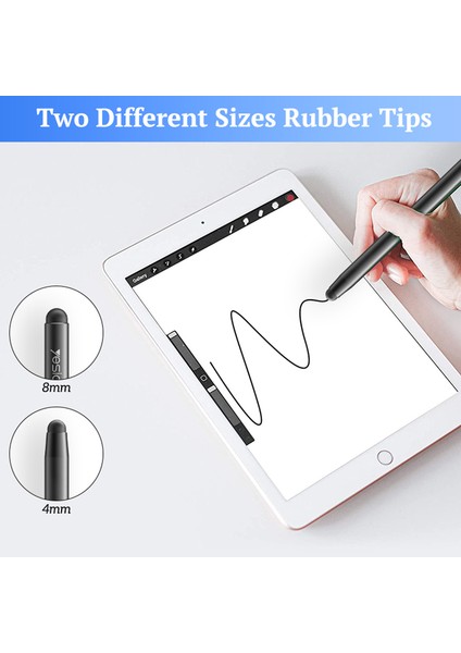 Yesıdo ST01 2'si 1 Arada Dokunmatik Ekran Kalemi Kapasitif Kalem iPad iPhone Tabletler Samsung Için (Yurt Dışından) indirimleri