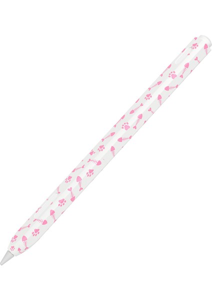 Apple Pencil (2. Nesil) Stylus Kılıfı Balık Kılçığı Dokulu Silikon Kılıf Kalem Koruyucu Kılıf-Pembe (Yurt Dışından)