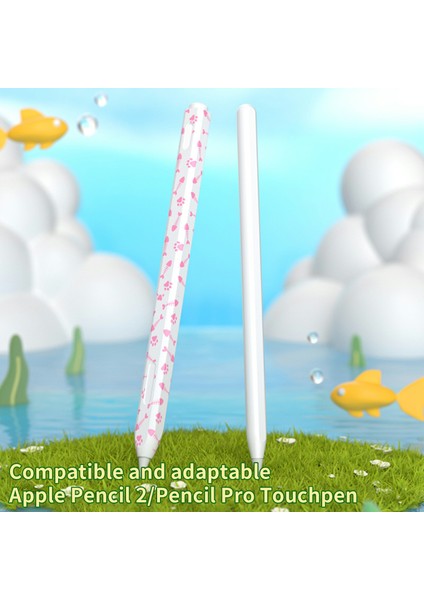 Apple Pencil (2. Nesil) Stylus Kılıfı Balık Kılçığı Dokulu Silikon Kılıf Kalem Koruyucu Kılıf-Pembe (Yurt Dışından)