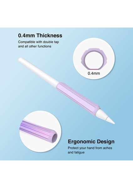 Stoyobe Apple Pencil (1./2. Nesil)/huawei M-Pencil Kalem Tutacağı Kaymaz Kılıf Silikon Kalem Tutacağı Kapağı-Sarı (Yurt Dışından)