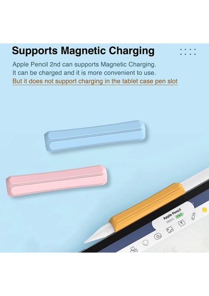Stoyobe Apple Pencil (1./2. Nesil)/huawei M-Pencil Kalem Tutacağı Kaymaz Kılıf Silikon Kalem Tutacağı Kapağı-Sarı (Yurt Dışından)