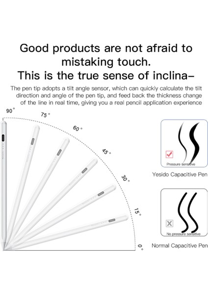 Yesıdo ST07 Aktif Kapasitif Kalem Hafif Dokunmatik Ekran Kalemi iPad Air 10.5 Inç (2019)/PRO 11 Inç (2018)/(2020)/PRO 12.9 Inç (2018)/(2020)-TYPE-C Portu ile Uyumlu (Yurt Dışından) indirimleri